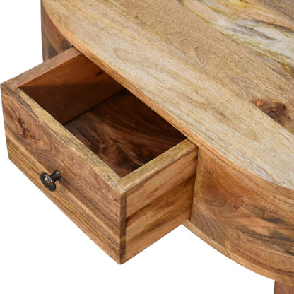 Small mango wood coffee table with 1 drawer