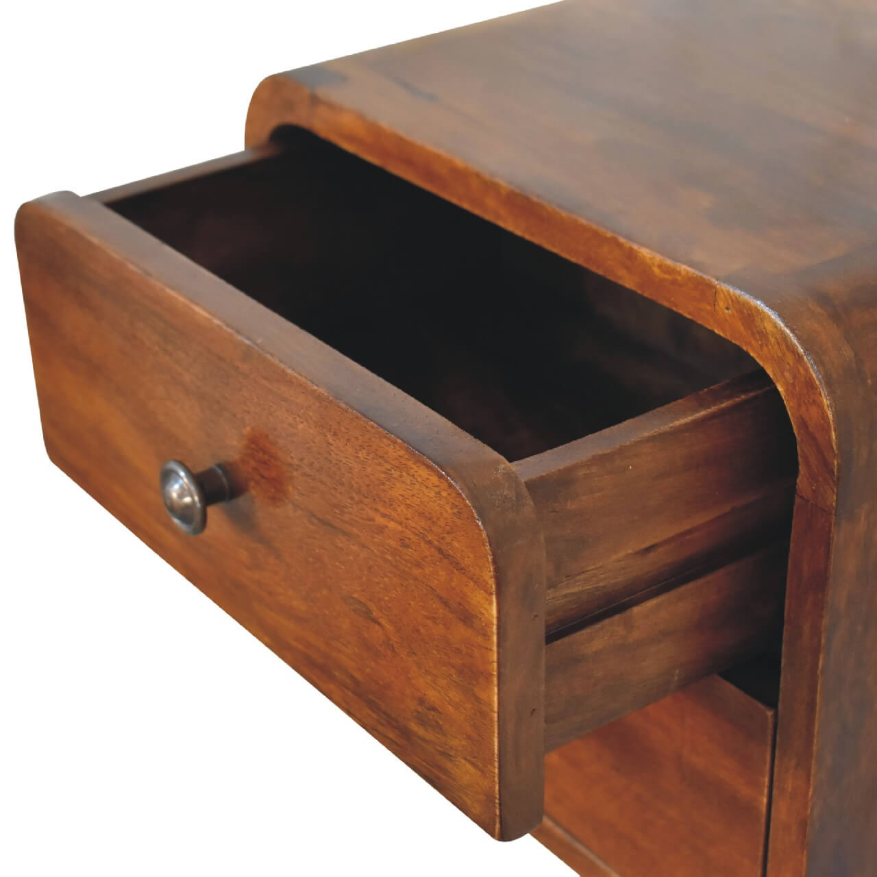 Floating 2 drawers mango wood bedside table