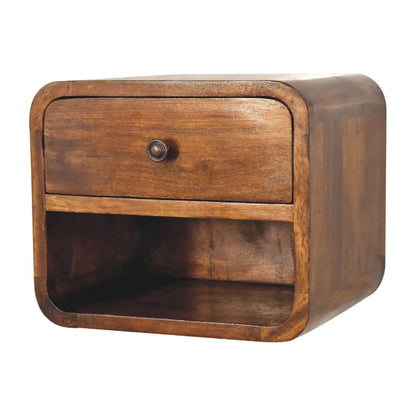 Wall mounted bedside table, Mango Wood