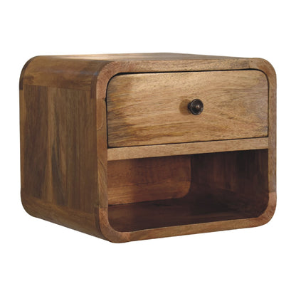 Floating Bedside Table with 1 Drawer, Mango Wood