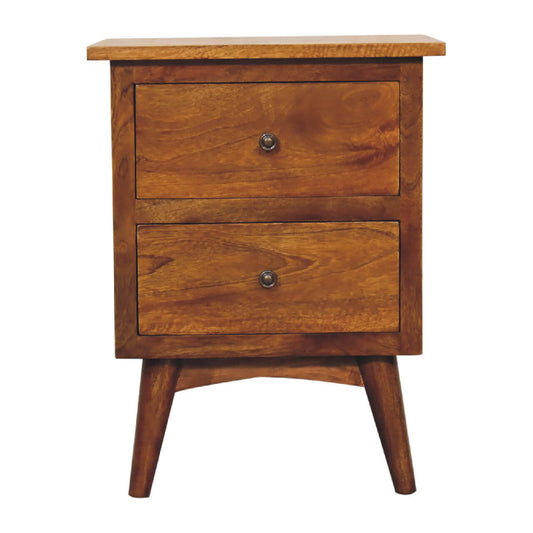 Chestnut finish bedside table mango wood