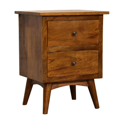 Chestnut finish bedside table mango wood