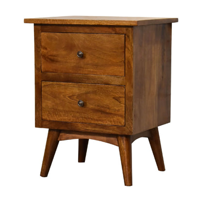 Chestnut finish bedside table mango wood