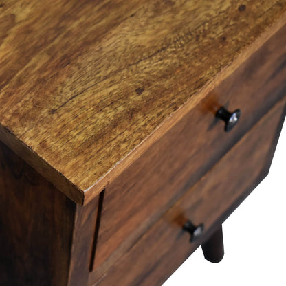 Chestnut finish bedside table mango wood