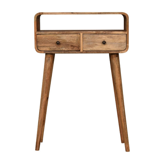 Oak finish Small Console table, mango Wood