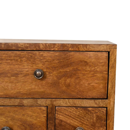 Nordic bedside table Mango Wood Chestnut finish 4 Drawers