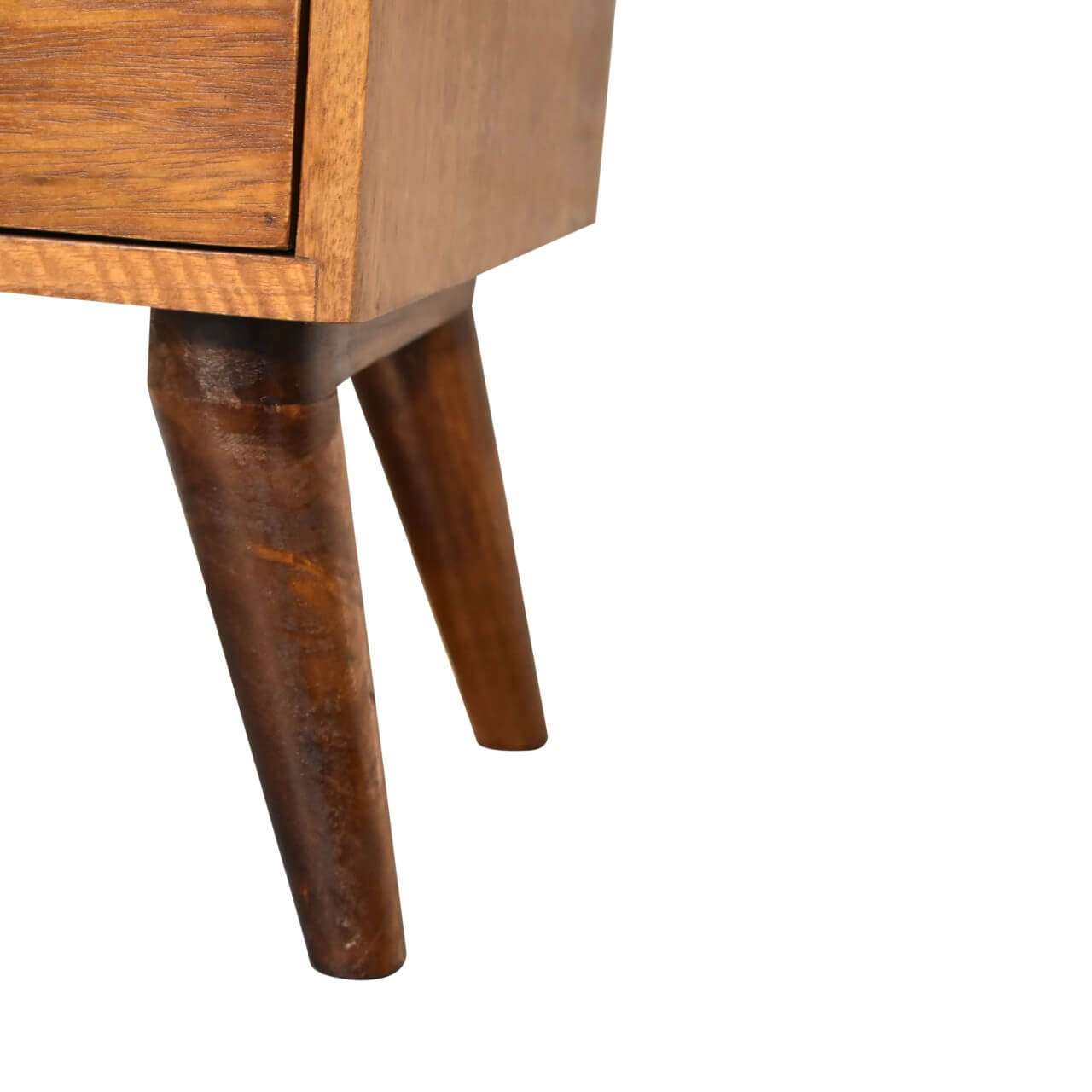 Nordic bedside table Mango Wood Chestnut finish 4 Drawers