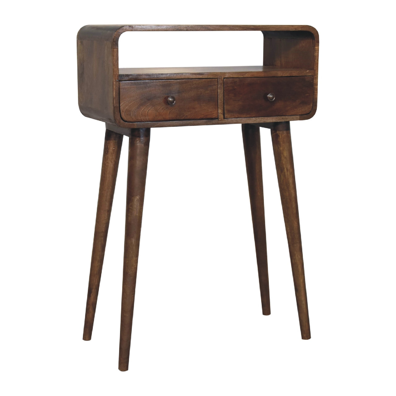 Mango wood small grey wash console table