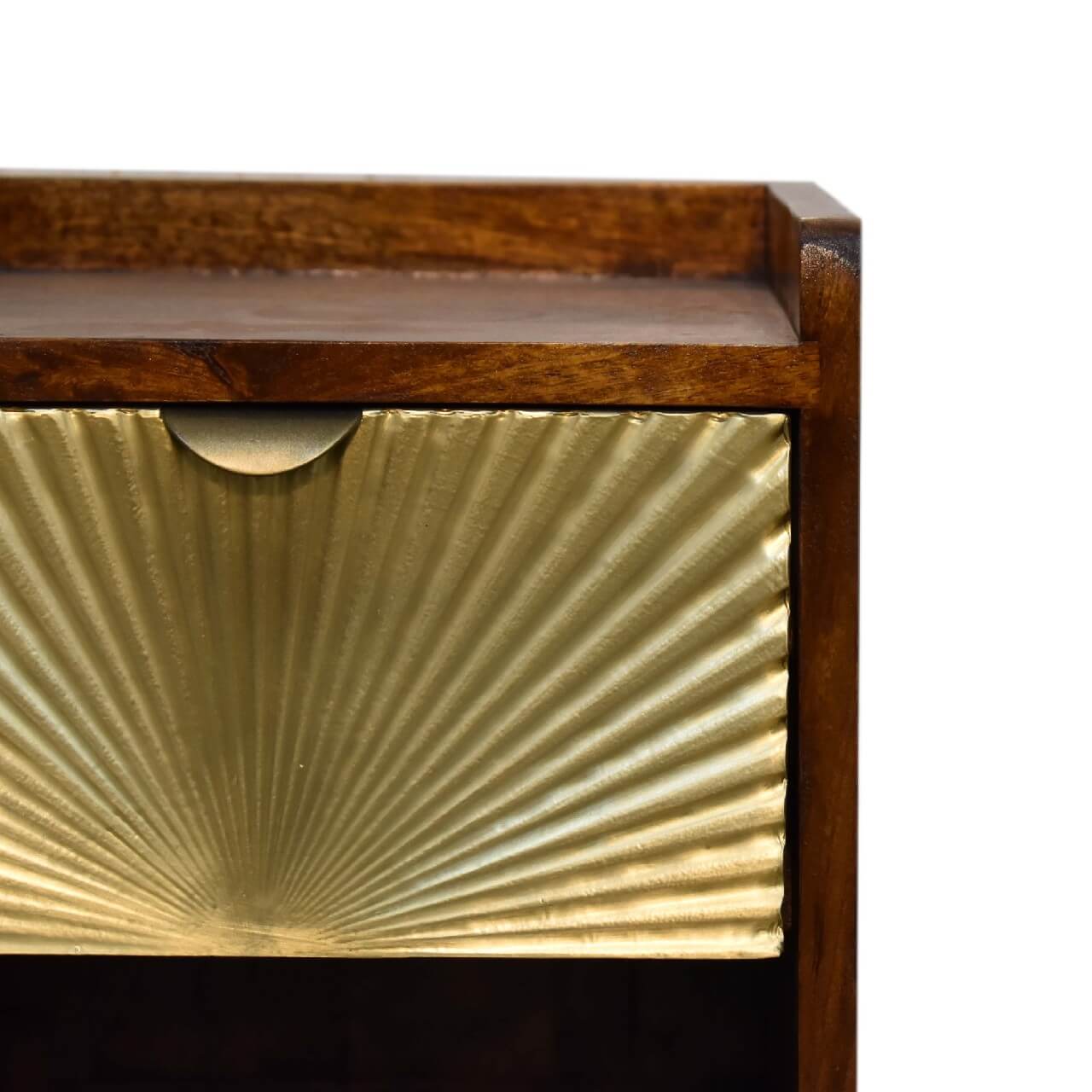 Sunrise brass plated mango wood bedside table