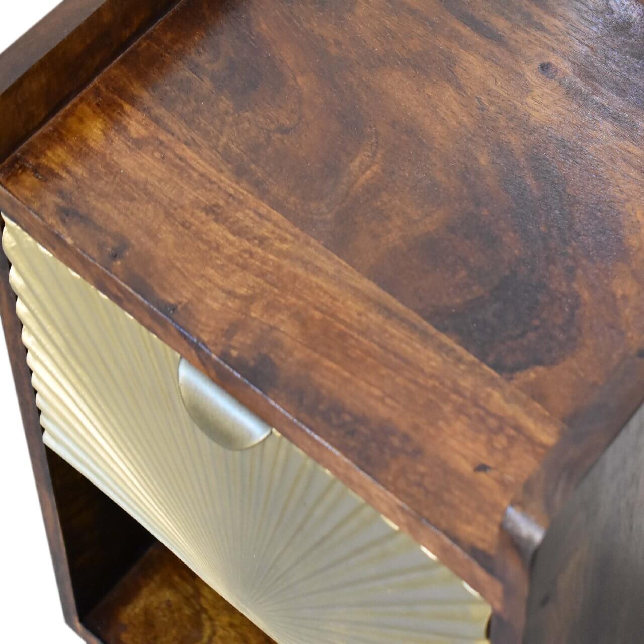 Sunrise brass plated mango wood bedside table