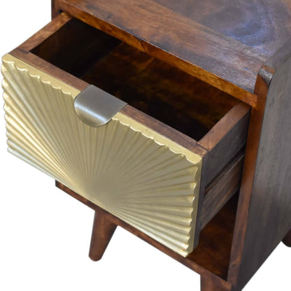 Sunrise brass plated mango wood bedside table