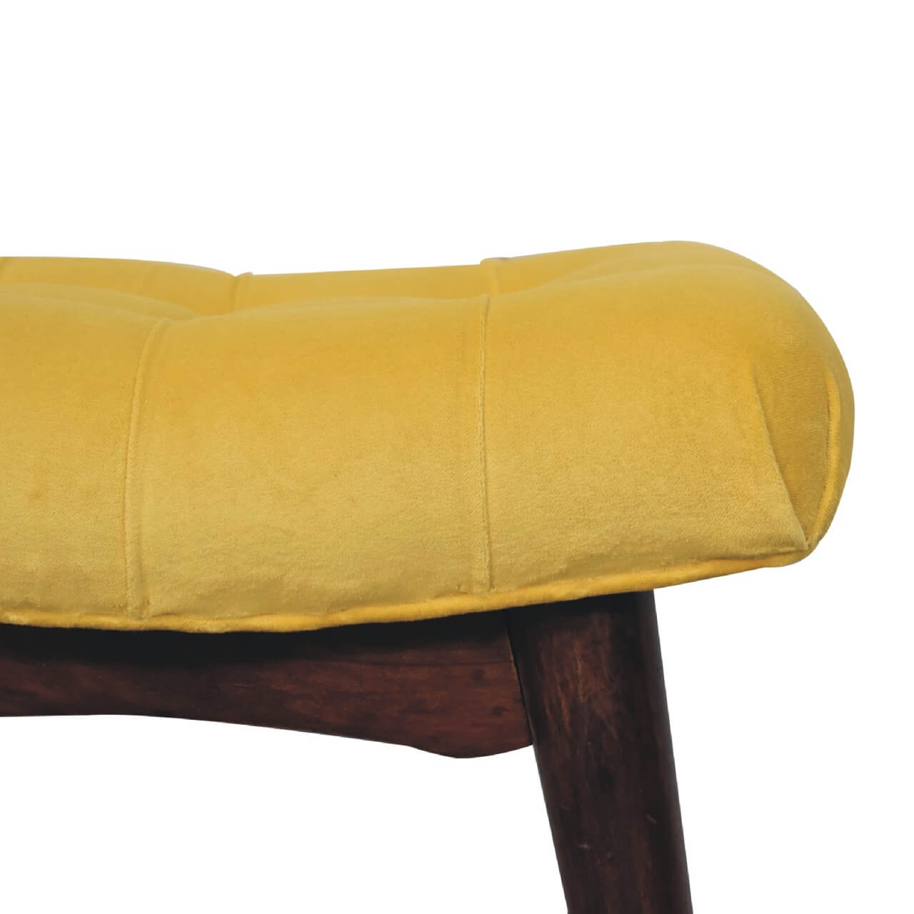 Small mustard bench mango wood frame