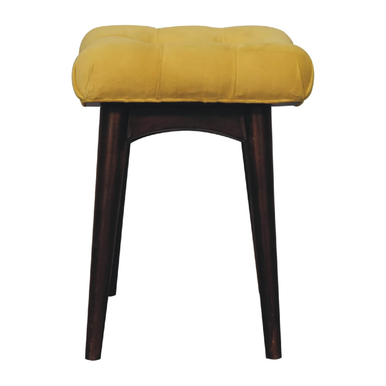 Small mustard bench mango wood frame