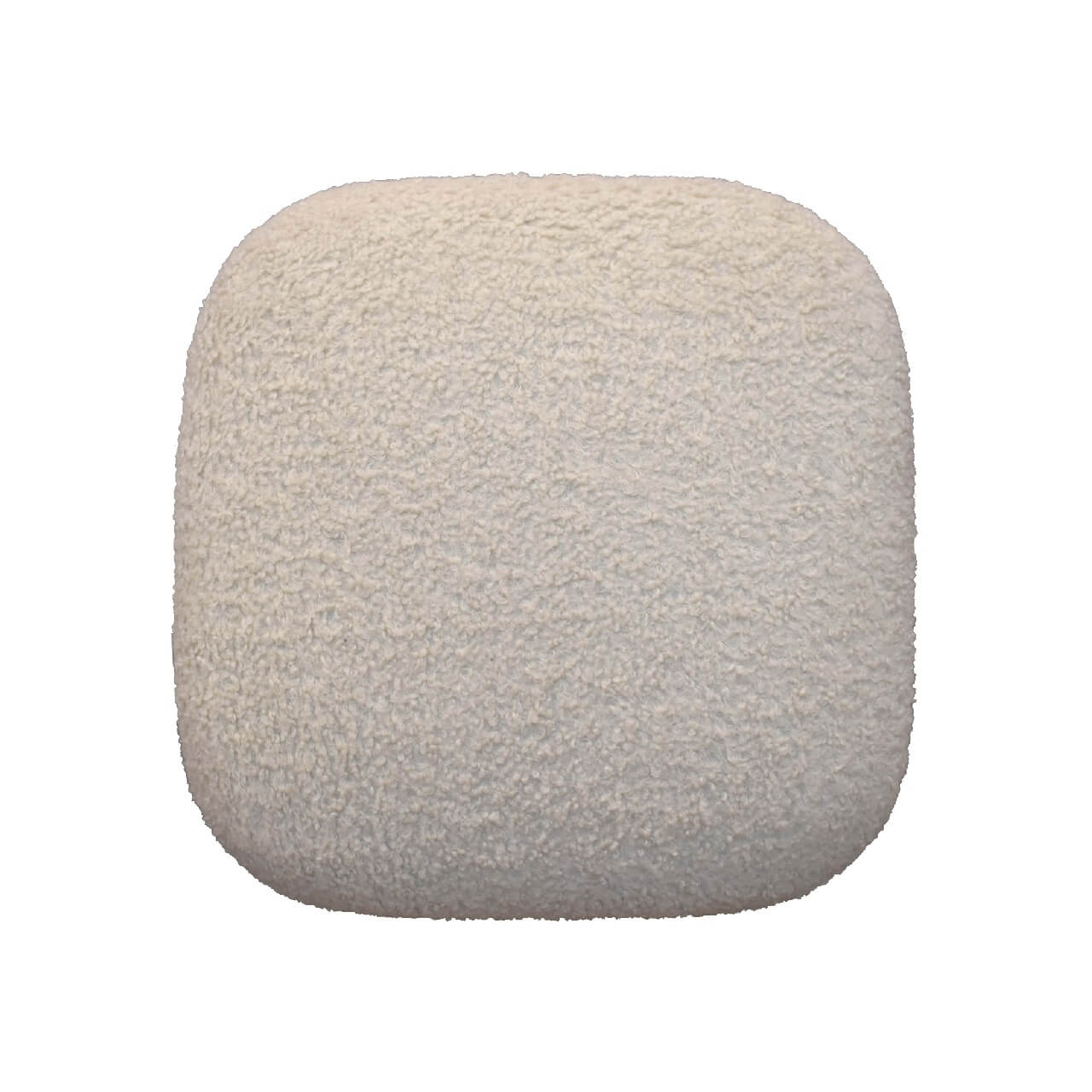 Bouclé Square Stool, Cream