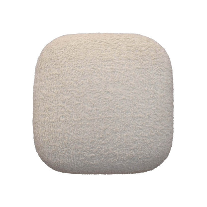 Bouclé Square Stool, Cream