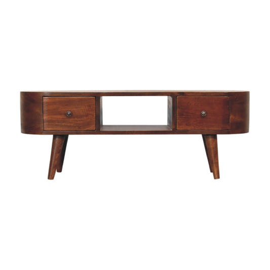 Chestnut finish mango wood tv Stand