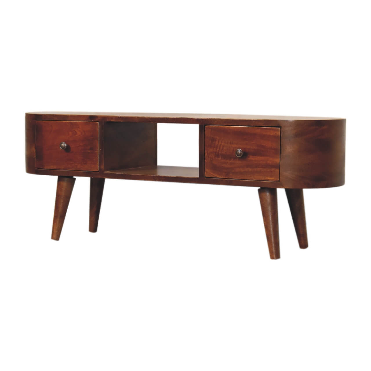 Chestnut finish mango wood tv Stand