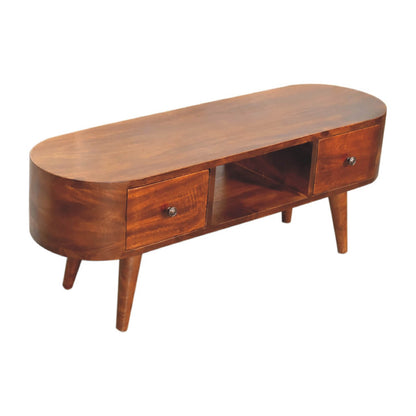 Chestnut finish mango wood tv Stand