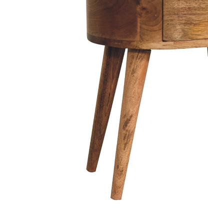 Small bedside table with 2 drawers made from solid mango wood