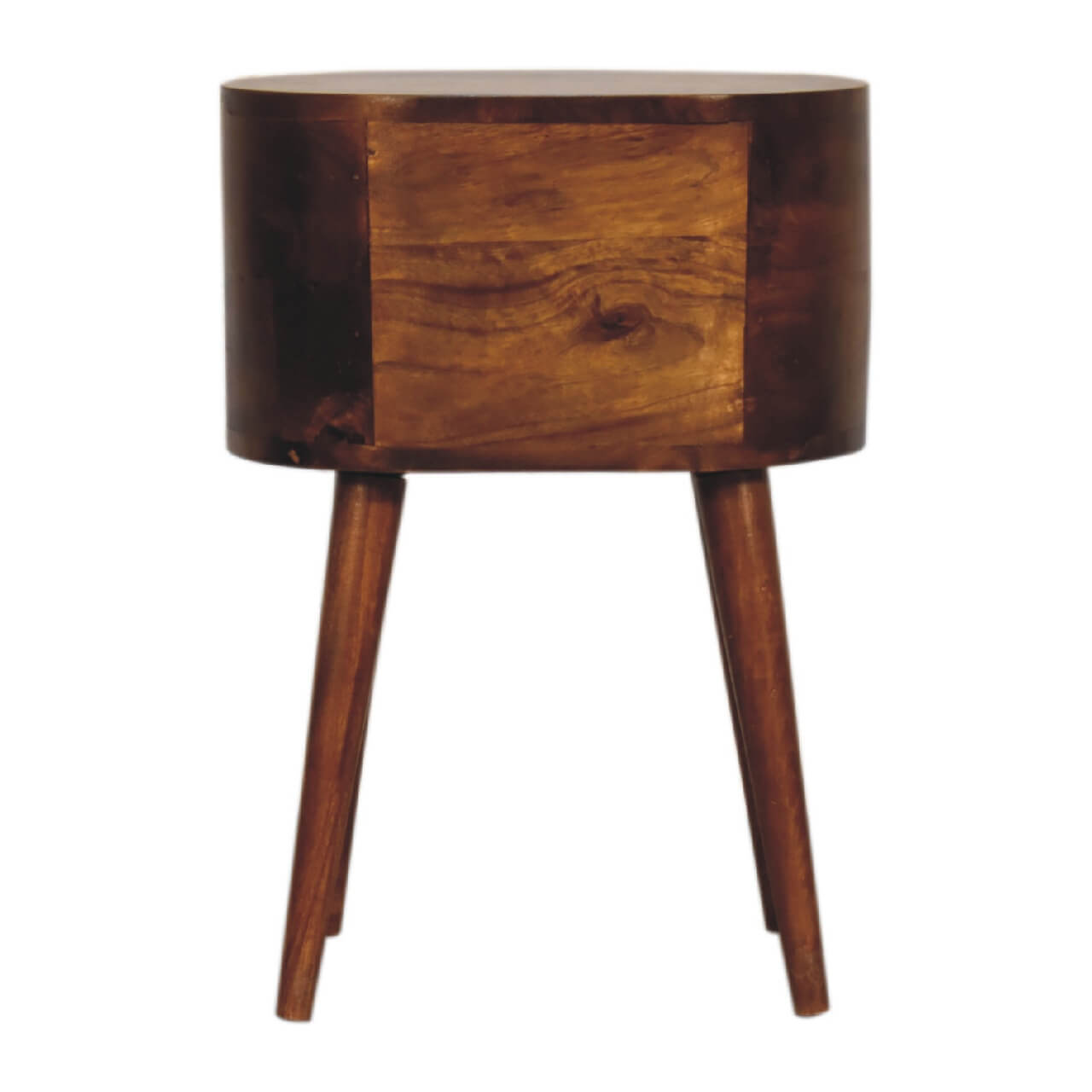 Small bedside table chestnut finish made from mango wood