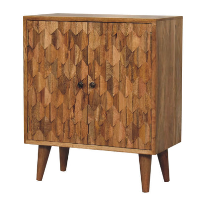 Pineapple carved cabinet mango wood