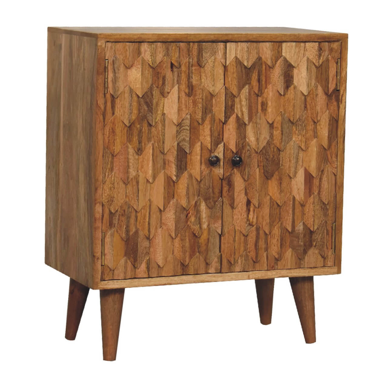 Pineapple carved cabinet mango wood