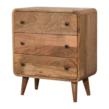 Small chest of drawers, mango wood 3 drawers