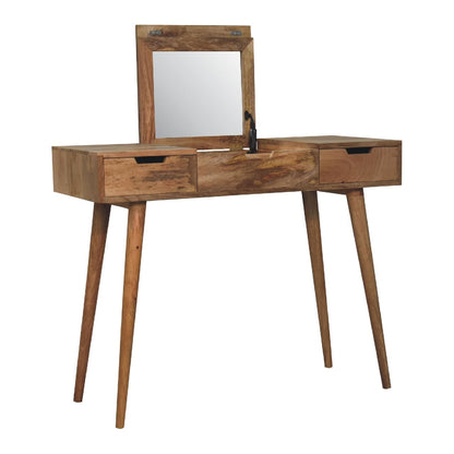 Dressing table with mirror made from mango wood