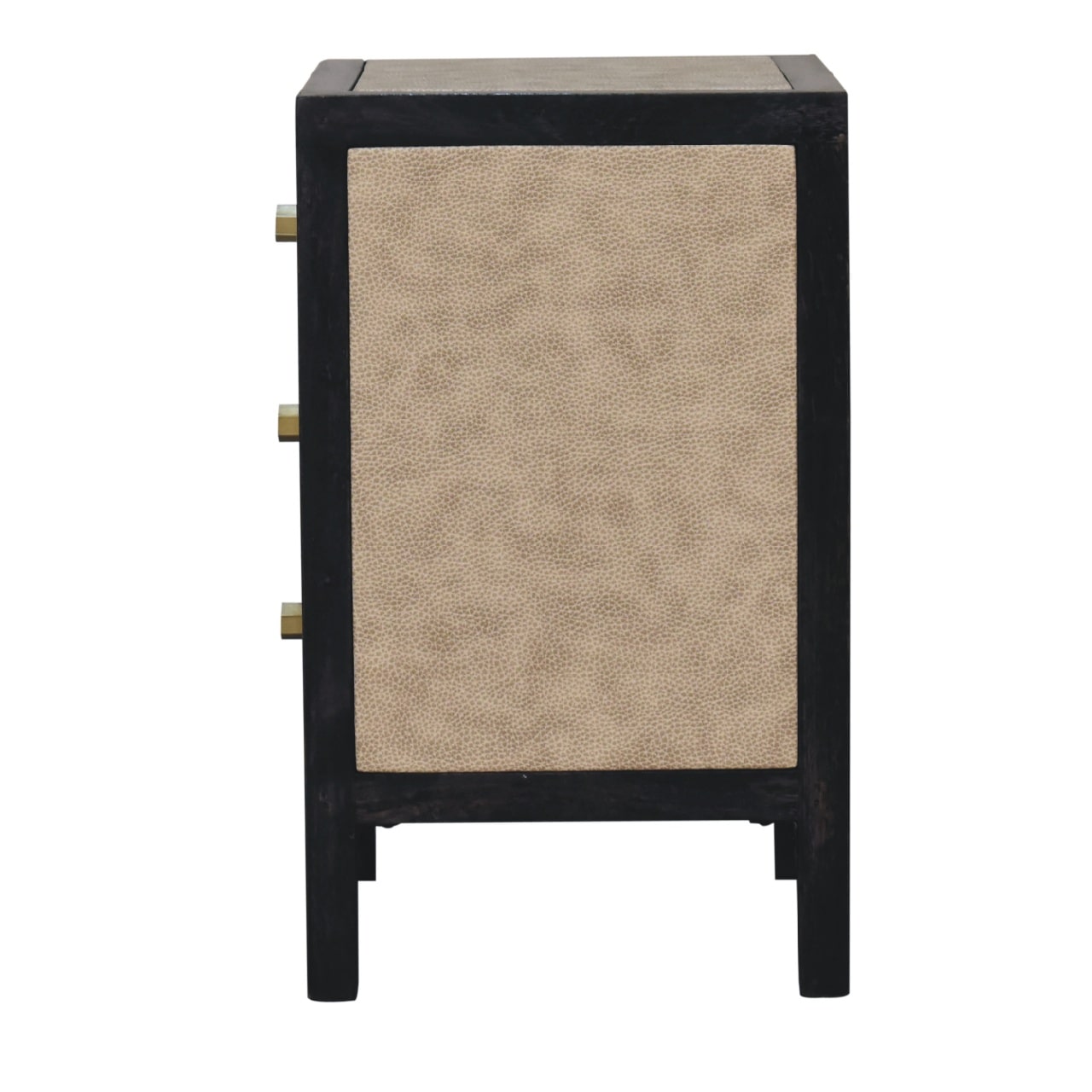 Faux Leather Bedside, Ash Black