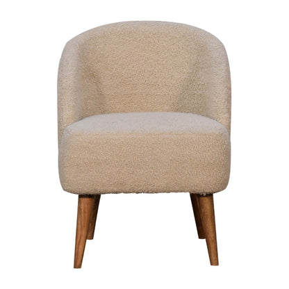 Boucle mango wood tube chair