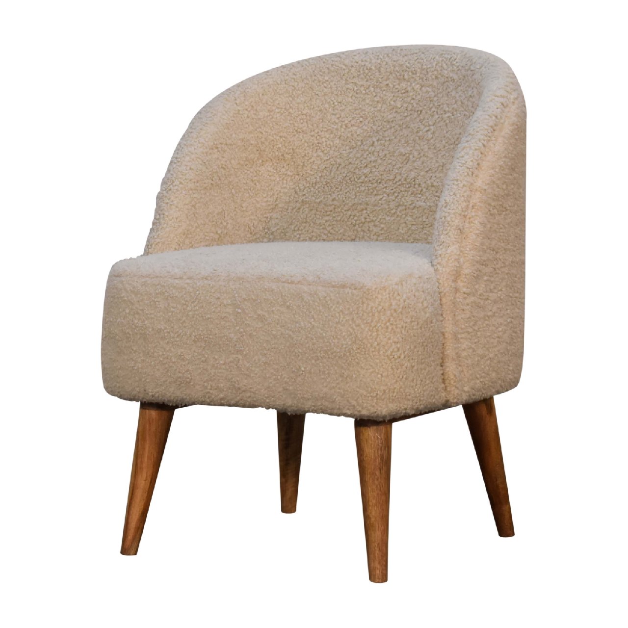 Boucle mango wood tube chair