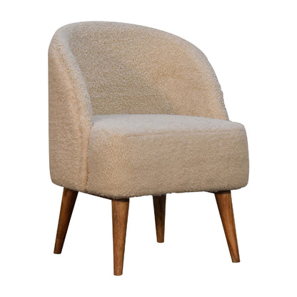 Boucle mango wood tube chair