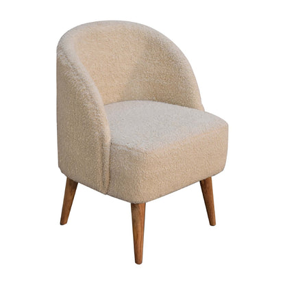 Boucle mango wood tube chair