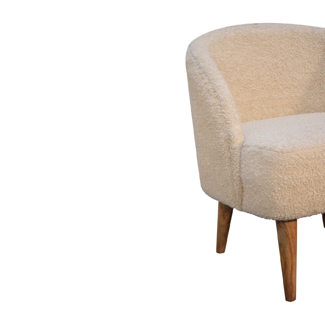 Boucle mango wood tube chair