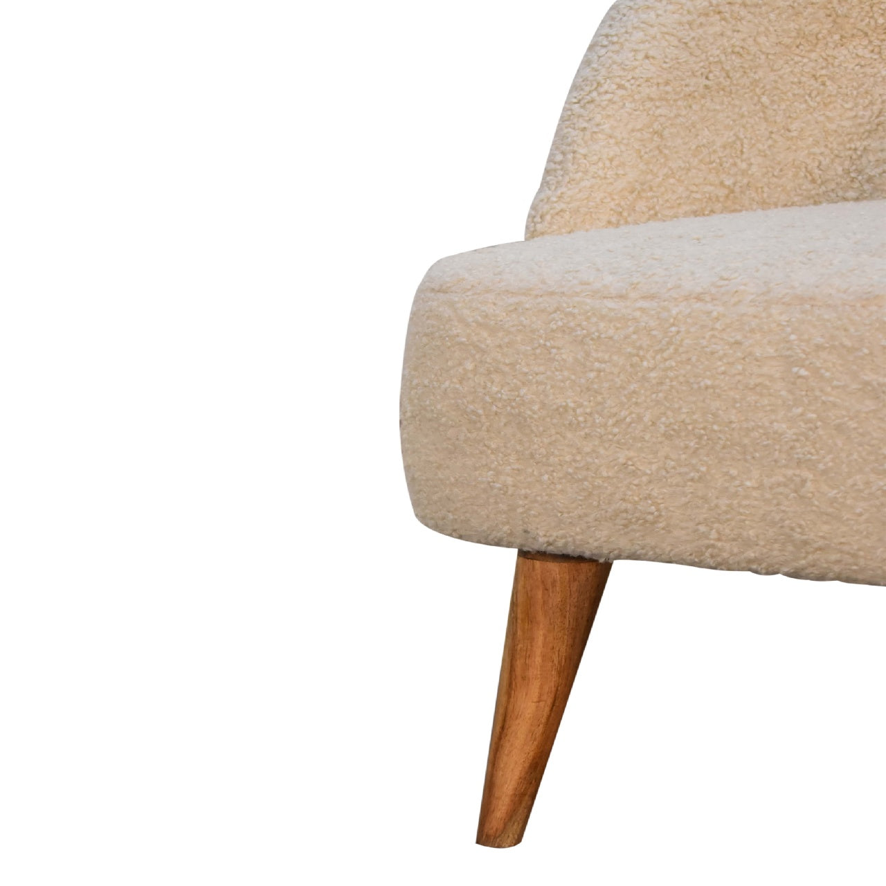 Boucle mango wood tube chair