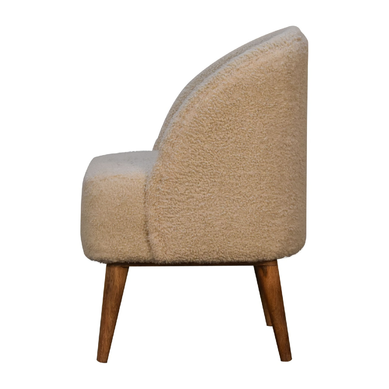 Boucle mango wood tube chair