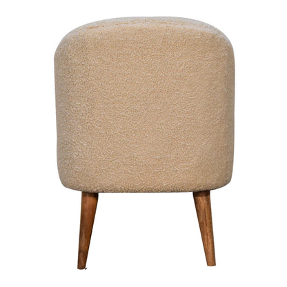 Boucle mango wood tube chair