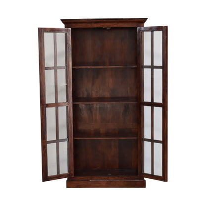 Cherry finish glazed  cabinet