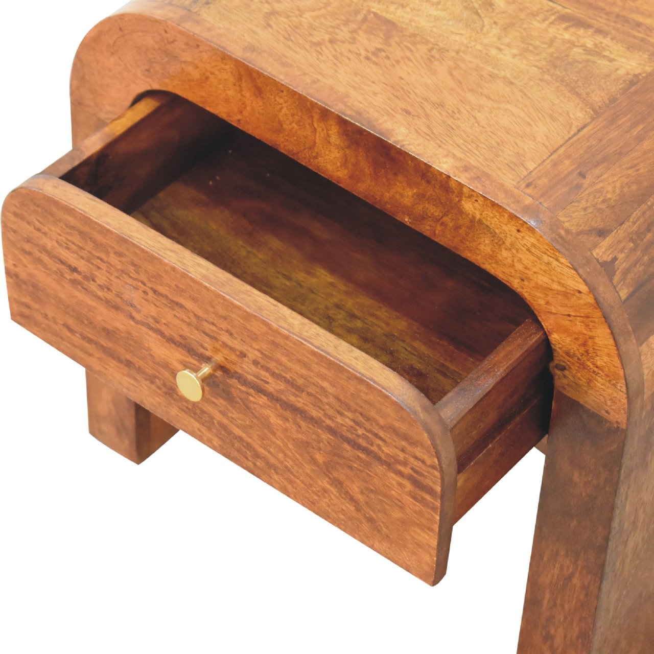 Bedside table made from mango Wood in chestnut finish