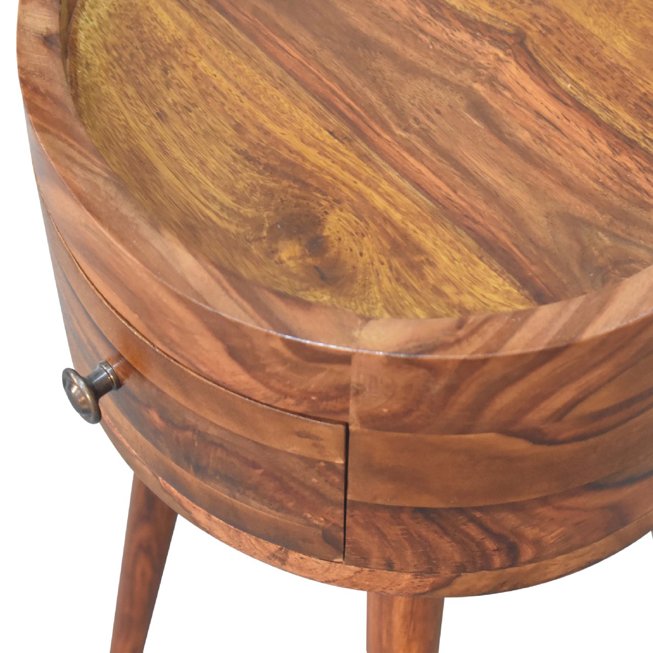 Honey finish mango wood bedside table