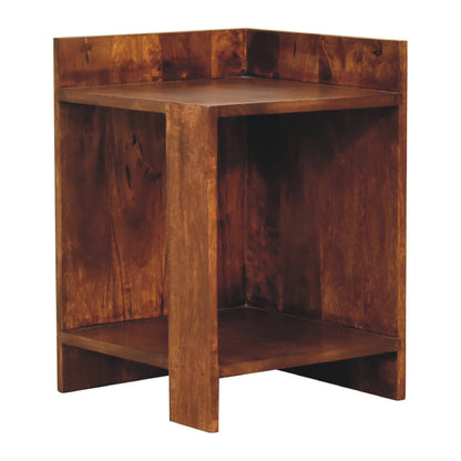 Chestnut finish mango wood bedside table