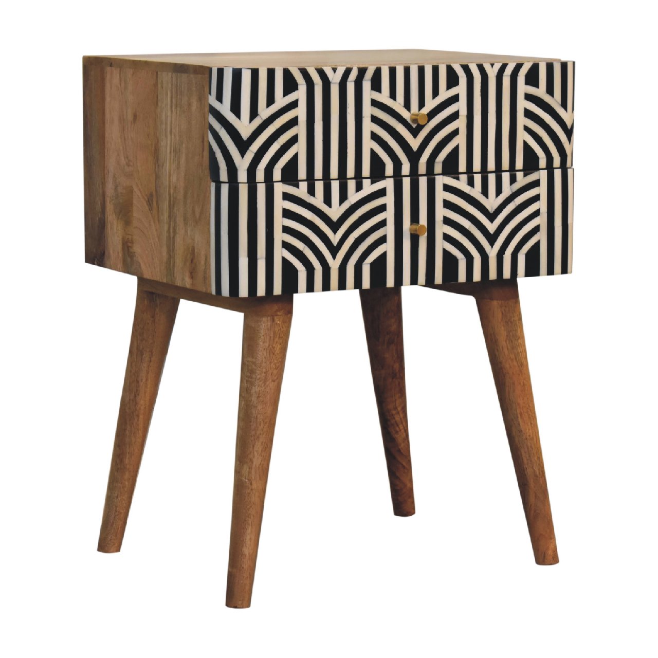 Edessa Nightstand, Bone Inlay