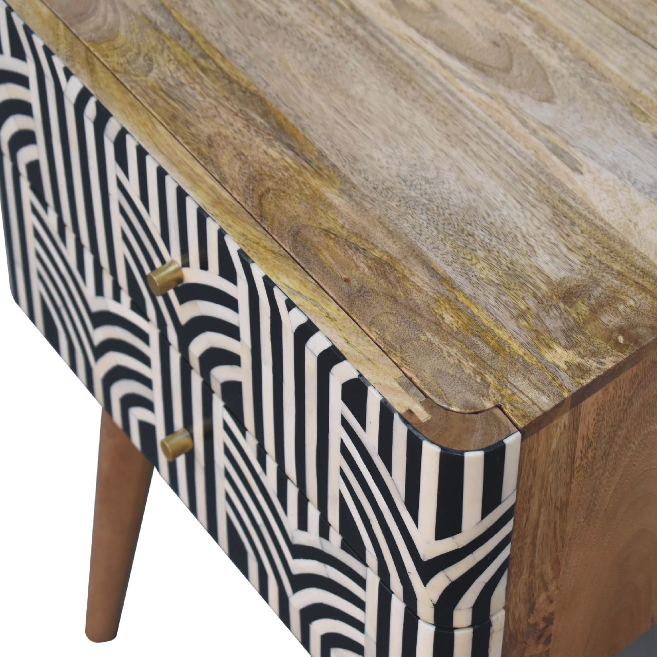 Edessa Nightstand, Bone Inlay