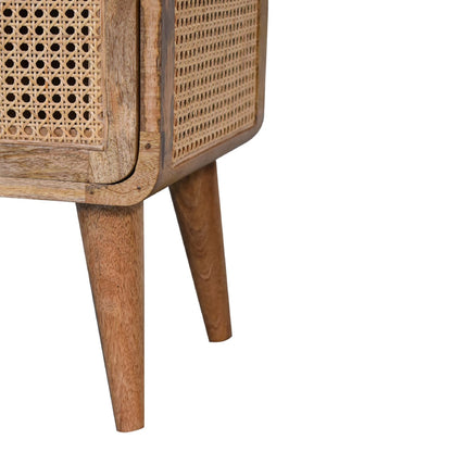 Rattan and mango wood bedside table