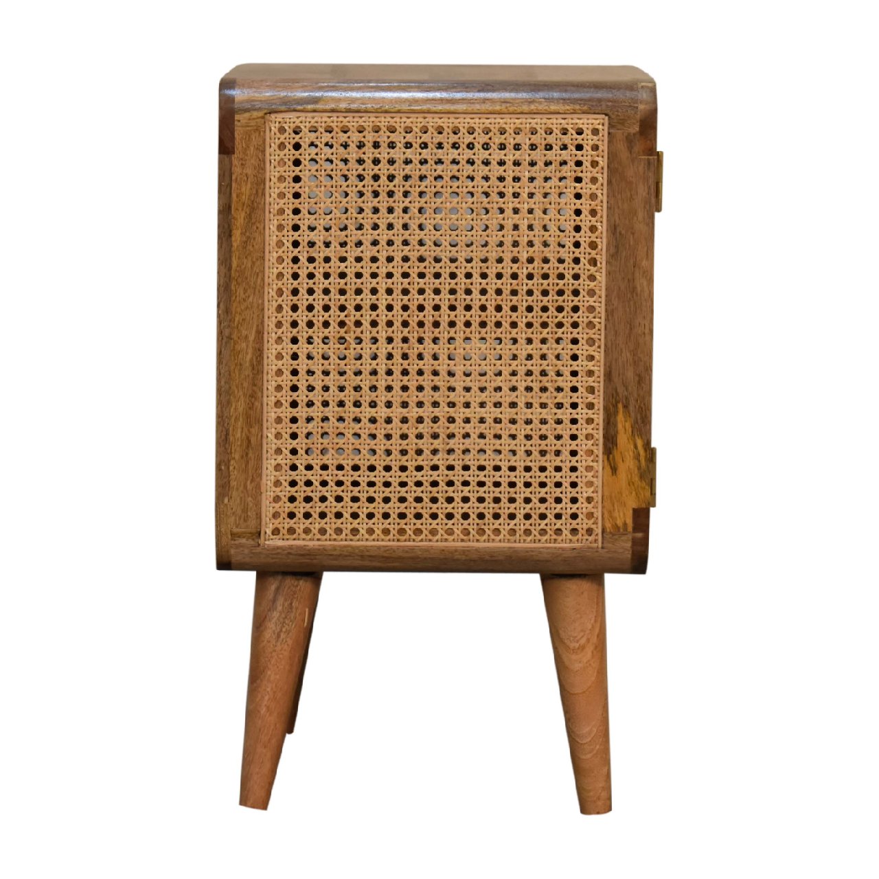 Rattan and mango wood bedside table