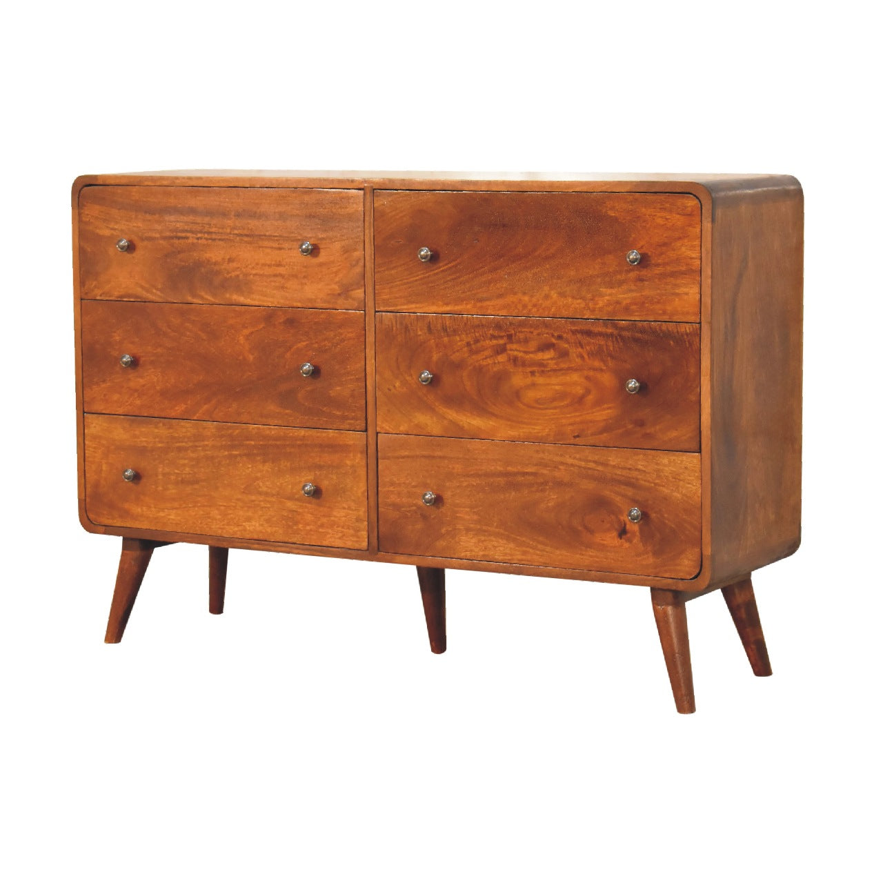 mango wood 6 drawers modern chest