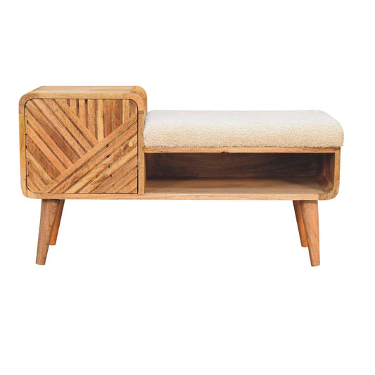 Mango wood boucle bench