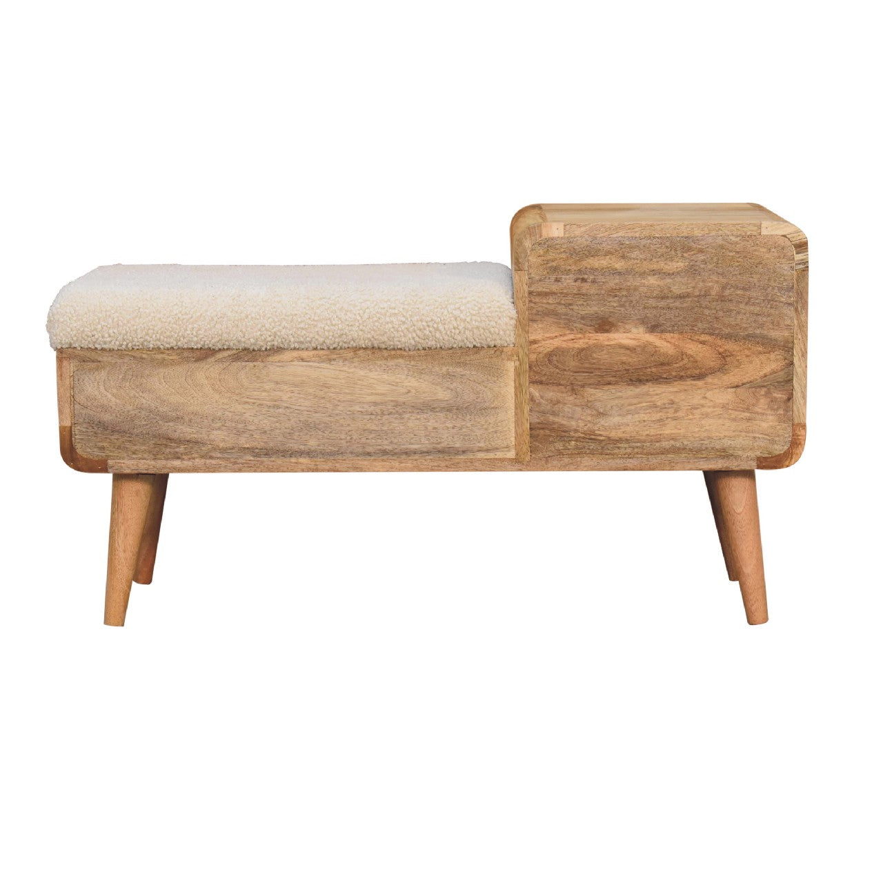 Mango wood boucle bench