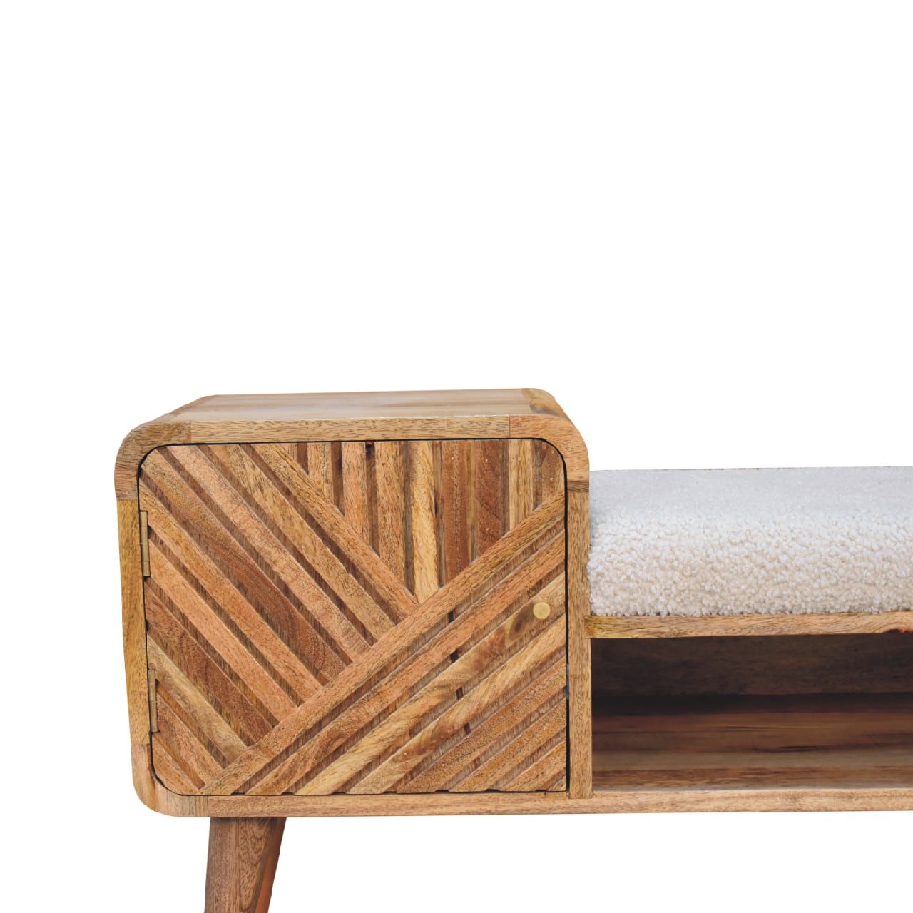 Mango wood boucle bench