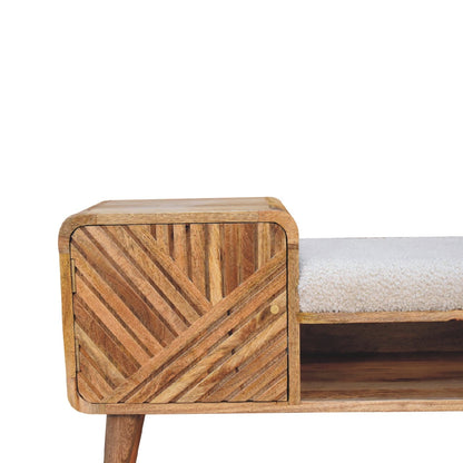 Mango wood boucle bench